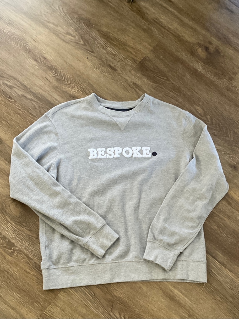 BESPOKE Gray Crewneck Sweatshirt with Embroidered Logo
